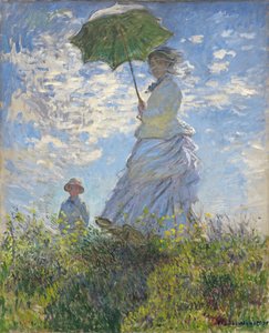 Frau mit einem Sonnenschirm - Madame Monet und ihr Sohn von Claude Monet