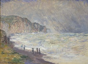 Stürmische See in Pourville von Claude Monet