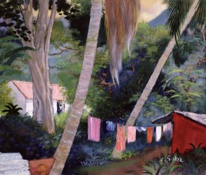 Wäsche trocknen, Guadeloupe