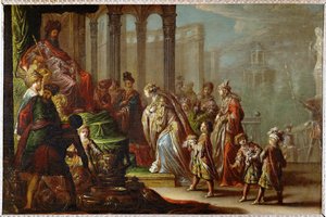 Salomon und die Königin von Saba, auch Esther vor Ahasverus genannt von Claude Vignon