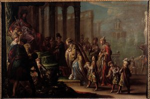 Salomon und die Königin von Saba auch genannt Esther vor Assuerus 1er