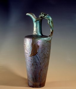 Jugendstil: Keramik- und Metallleuchter von Clement Massier von Clement Massier