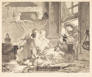 Die Familie des Bauern von Clément Pierre Marillier after Jean Honoré Fragonard