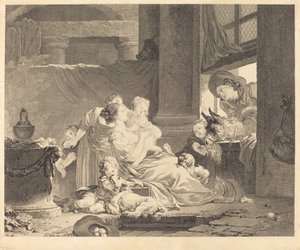 Die Familie des Bauern von Clément Pierre Marillier and Antoine Louis Romanet after Jean Honoré Fragonard