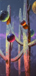 Saguaro Himmlische Nacht