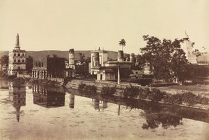Tank und Tempel in Bunshunkuree, um 1857
