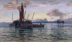 Der Heringsmarkt auf See (auf Loch Fyne, Argyll) von Colin Hunter