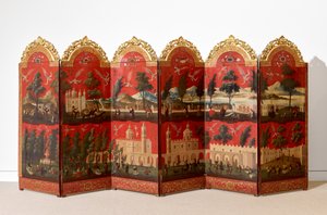 Biombo mit Ansichten von Mexiko-Stadt von Colonial Spanish