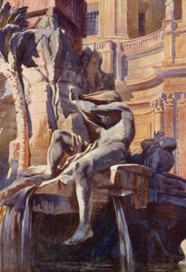 Der Brunnen auf der Piazza Navona, Rom von Commendator Formilli