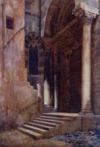 Die Seitentür der Kathedrale von San Lorenzo, Genua von Commendator Formilli