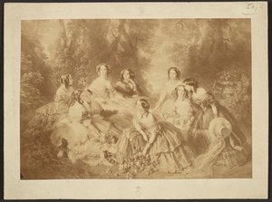Die Kaiserin Eugénie umgeben von ihren Hofdamen von Franz Xaver Winterhalter von Comte Olympe Aguado