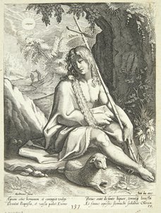 Johannes der Täufer in der Wüste von Conrad Goltzius