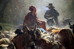 Abfahrt zum Markt, Herbstmorgen, 1859 von Constant Troyon