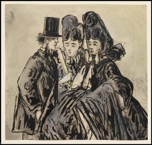 Ein Herr und zwei Damen, 1860er Jahre
