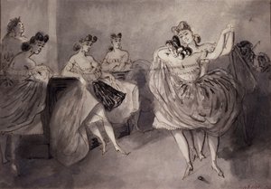 Tanzszene in einem öffentlichen Haus, um 1865 von Constantin Guys