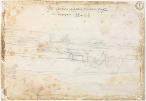Kriegslager-Szene verso, 19. Jahrhundert