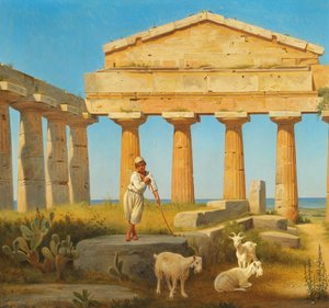 Der Tempel der Ceres in Paestum von Constantin Hansen