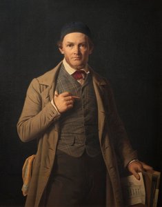 Porträt von Gottlieb Bindesbøll von Constantin Hansen