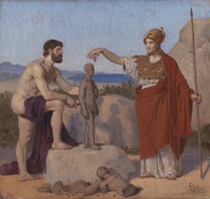 Prometheus formt den Menschen aus Ton