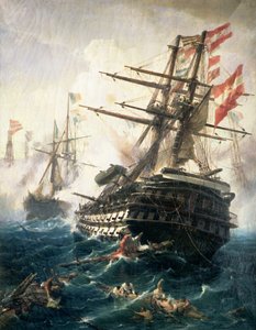Die Schlacht von Lissa, gekämpft zwischen dem Österreichisch-Ungarischen Reich und Italien, 1866 von Constantin Volanakis