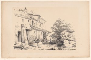 Häuser in einer felsigen Landschaft (Die Landschaft, Serie)