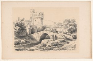 Landschaft mit Festung und Brücke (Het Landschap) von Constantinus Cornelis Huysmans