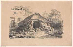Stall bei Bauernhof Das Landschaft (Serientitel) von Constantinus Cornelis Huysmans