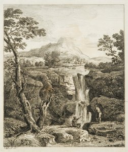 Landschaft mit Wasserfall