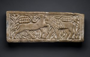 Löwe greift eine Antilope an, aus Ägypten von Coptic Coptic