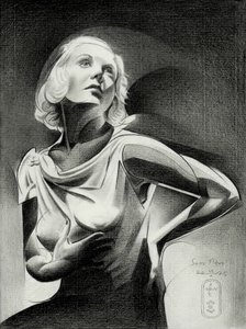 Elegante Frau im Licht