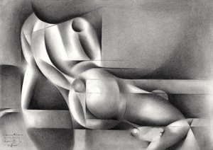 Geometrische nackte Figur von Corné Akkers