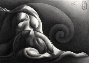 Goldene Spiralfigur von Corné Akkers