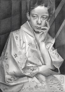 Nachdenkliches Kimono-Mädchen von Corné Akkers