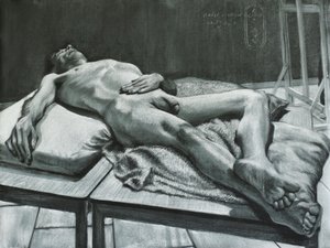 Liegender Männlicher Akt von Corné Akkers