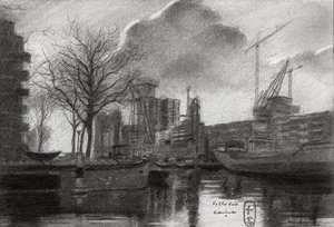 Rotterdam Winterhafenskizze von Corné Akkers