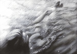 Frau, die aus dem Wasser auftaucht von Corné Akkers