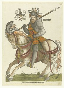 Porträt von Maarten van Rossum zu Pferd von Cornelis Anthonisz.