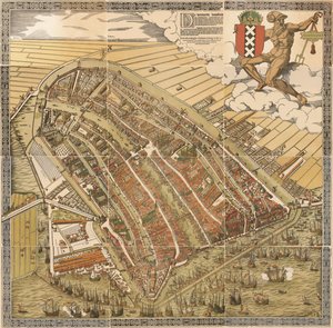 Die große Karte von Amsterdam im Jahr 1544 von Kornelis Antoniszoon... gehört zum fünften Teil der Geschichte von Amsterdam / von J. Ter Gouw, fotografiert nach dem Original... von Cornelis Anthonisz.