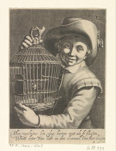 Junge mit Vogelkäfig von Cornelis Bloemaert (II)