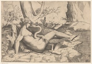 Leda und der Schwan von Cornelis Bos (possibly)