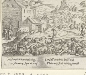 Sara verstößt die schwangere Hagar von Cornelis Bos