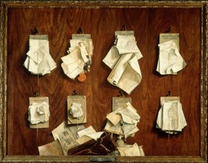 Quodlibet mit Schriftstücken des Schatzamtes der Stadt Amsterdam von Cornelis Brizé