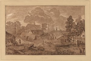 Dorf mit Teich, ca. 1782 von Cornelis Brouwer