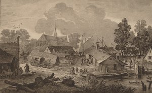 Dorf mit Teich, ca. 1782 von Cornelis Brouwer