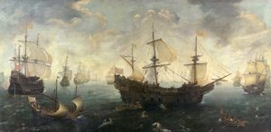 Die spanische Armada vor der Küste Englands