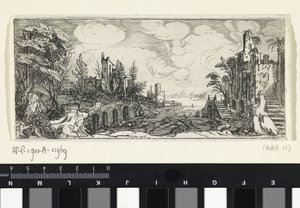 Hügelige Landschaft mit Blick auf einen Fluss von Cornelis Claesz van Wieringen (possibly)
