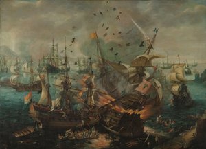 Schlacht von Gibraltar 1607 von Cornelis Claesz  van Wieringen
