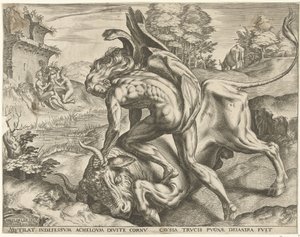 Herkules ringt mit Acheloüs