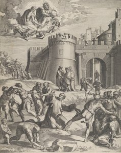 Das Martyrium des Heiligen Stephanus, 1576 von Cornelis Cort