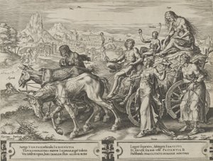 Der Triumph des Mangels, aus Der Zyklus der Wechselfälle des menschlichen Lebens, Platte 6, 1564 von Cornelis Cort